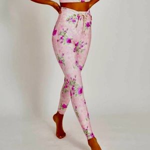 LoveShackFancy Postiana Lace-Up Leggings